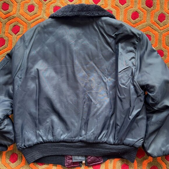 Men's Flight Jacket Coat Small/Medium Nylon Good Year Ford Mustang Hercules Tire - Picture 4 of 6